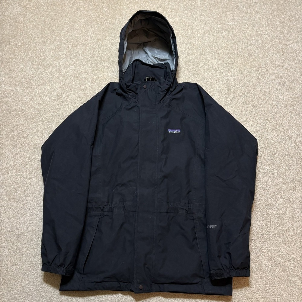 Vtg Patagonia 3-in-1 Jacket Womens MED Black GORE-TEX Liquid Sky R3 Fleece Liner